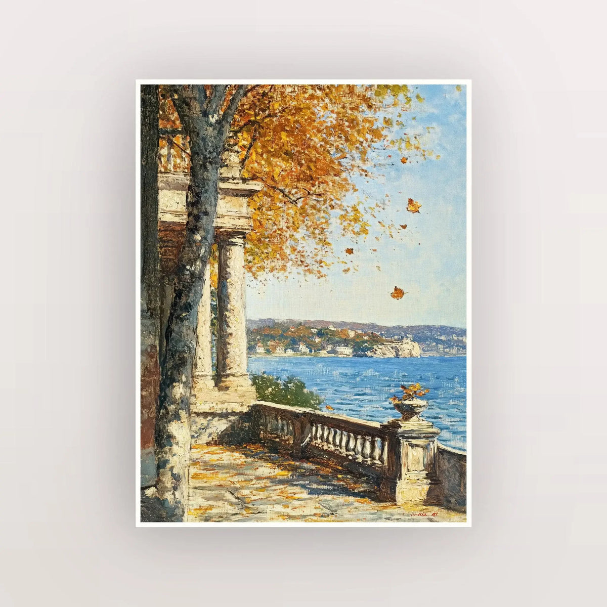 Vintage Landscape Canvas Art Print – Village Forest Flower Wall Decor Canvas Wall Art Qst