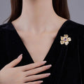 Retro Alloy Flower Pearl Brooch Pin | Vintage Fashion Accent Brooch Pin Qme Default Title