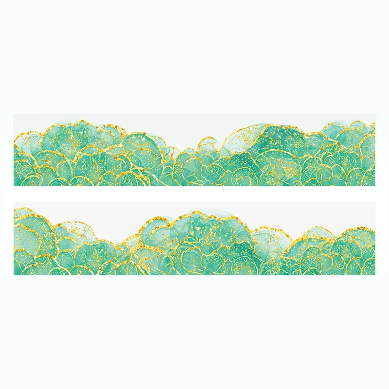 Watercolour Swoosh Washi Tape 2m | DIY Scrapbook Journal Decorative Washi Tape Qme 5