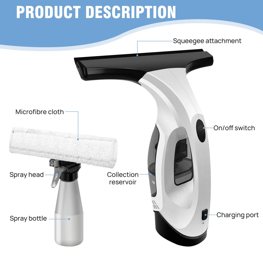 Electric Handheld Window Cleaner – Portable Glass Cleaning Tool Electric Window Cleaner Qst