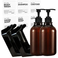 Wall Mounted Shower Soap Dispenser – 3-Chamber Shampoo Set Shower Soap Dispenser Qme 2PCS B