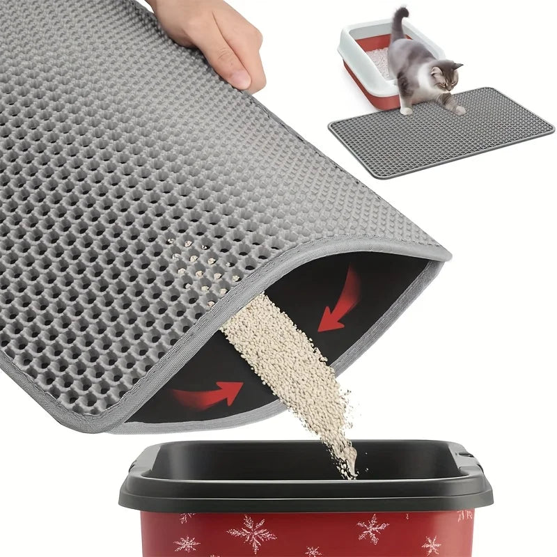 Honeycomb Cat Litter Mat – Double Layer Waterproof EVA Cat Litter Mat Qme
