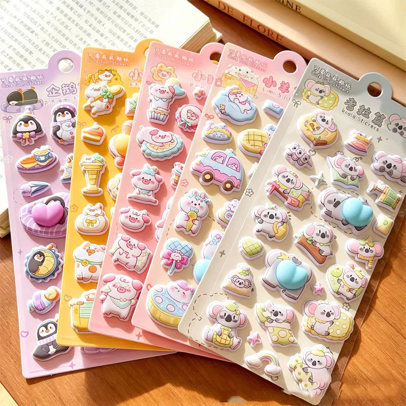 3D Puffy Foam Stickers – Cute Animal Squishy Decals for DIY Foam Craft Stickers Qme