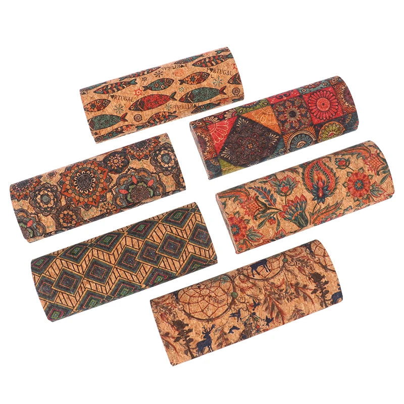 Japan Retro Cork Magnetic Glasses Case – Unisex Eyewear Box Eyeglass Case Qst
