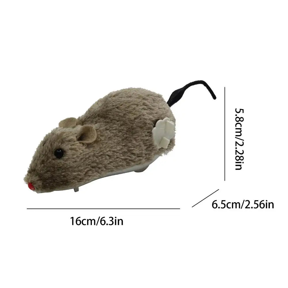 Wind-Up Mouse Cat Toy – Interactive Chasing Plush Kitten Toy Interactive Cat Toy Qme A