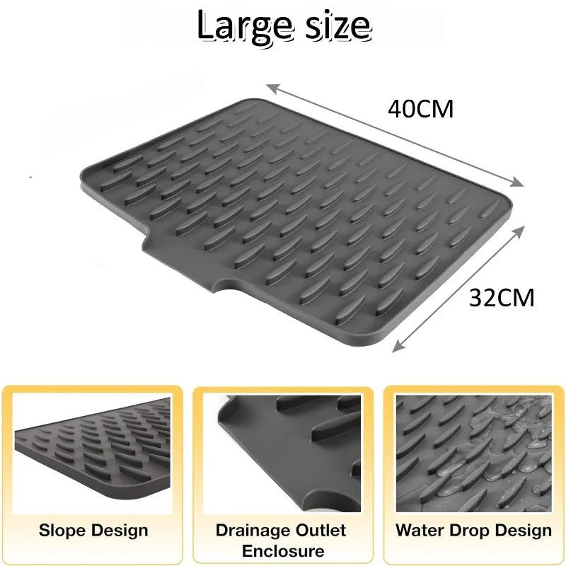 Silicone Kitchen Sink Drain Mat – Non-Slip Drying Filter Mat Sink Drain Mat Qme