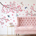 Large Cherry Blossom Wall Stickers – Pink Floral Tree & Birds Wall Decal Sticker Qme 2Pcs Cherry Blossom