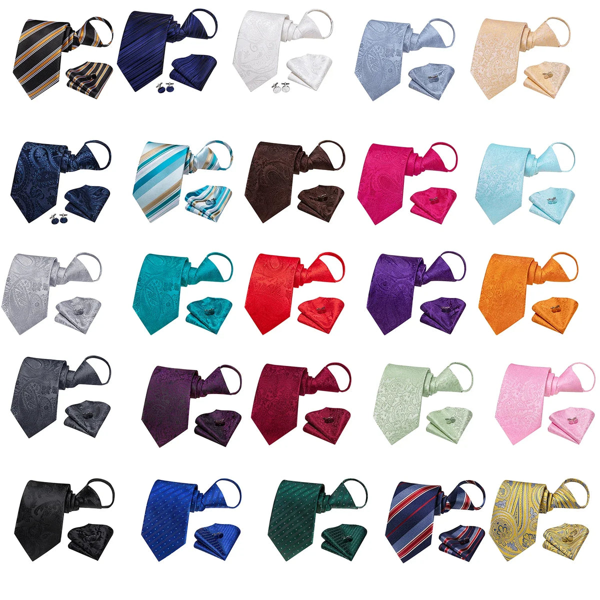 Knot-Free Zipper Silk Necktie | Formal, Business & Wedding Zipper Necktie Qme
