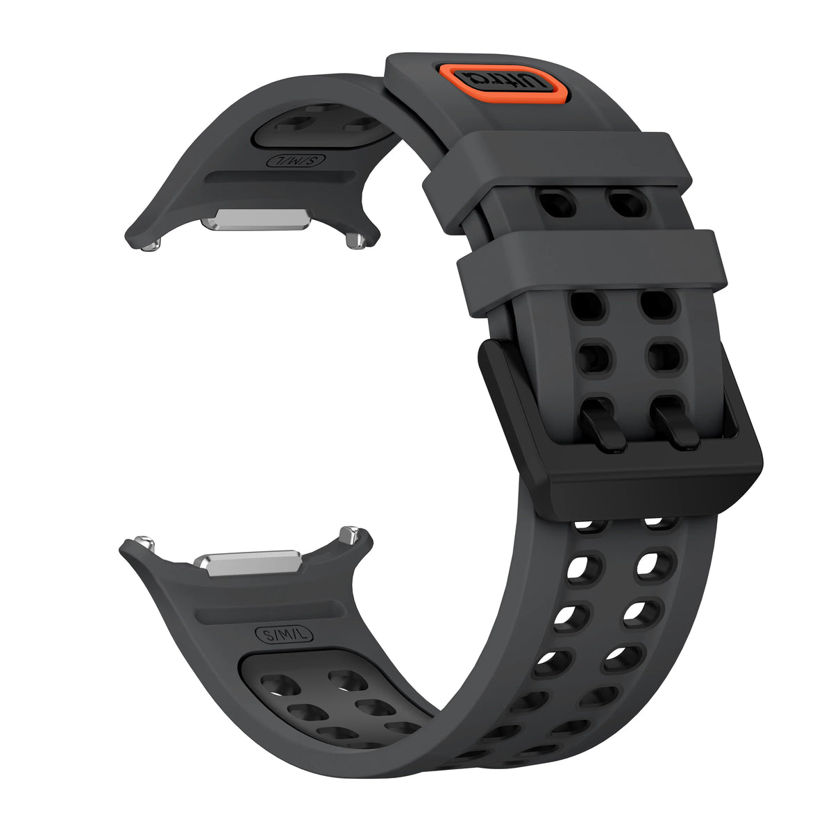 Silicone Sport Band for Samsung Galaxy Watch Ultra 2 – 11 Colors Silicone Watch Band Qme Gray Black Black-B Galaxy watch Ultra