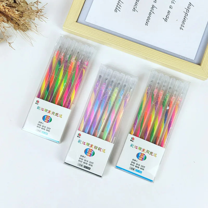 Rainbow Multicolor Gel Pens | Medium Point, 7 Colors, Smooth Writing Multicolor Gel Pens Qme 3 boxs mix colors