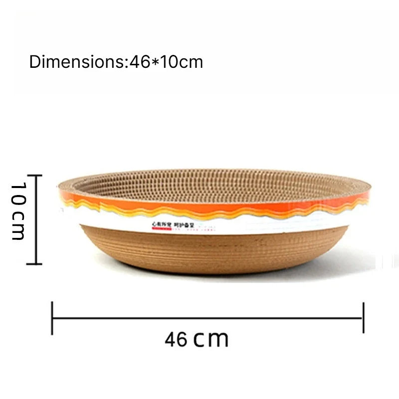Corrugated Cat Scratching Post with Catnip – 2-in-1 Cat Bed Cat Scratching Post Qme Large bowl shaped