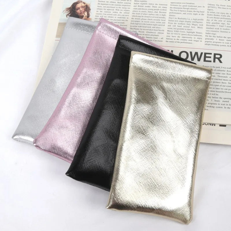Soft PU Leather Sunglasses Pouch – Women's Travel Case Sunglasses Travel Pouch Qme