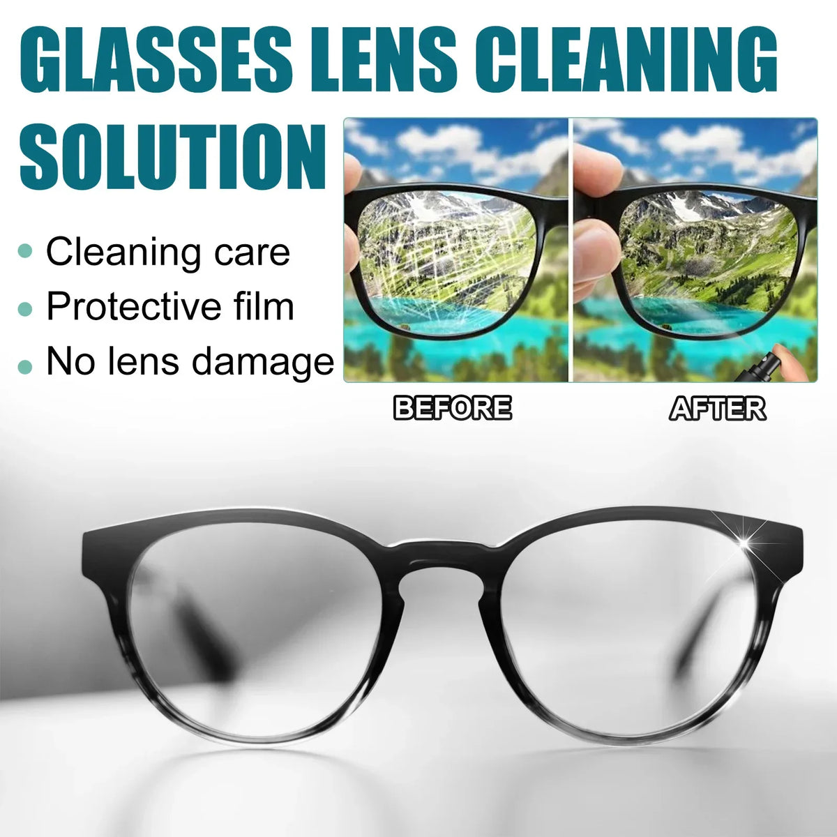 Eyeglass Lens Cleaner Spray – Removes Fingerprints, Dust & Oil Lens Cleaner Spray Qme