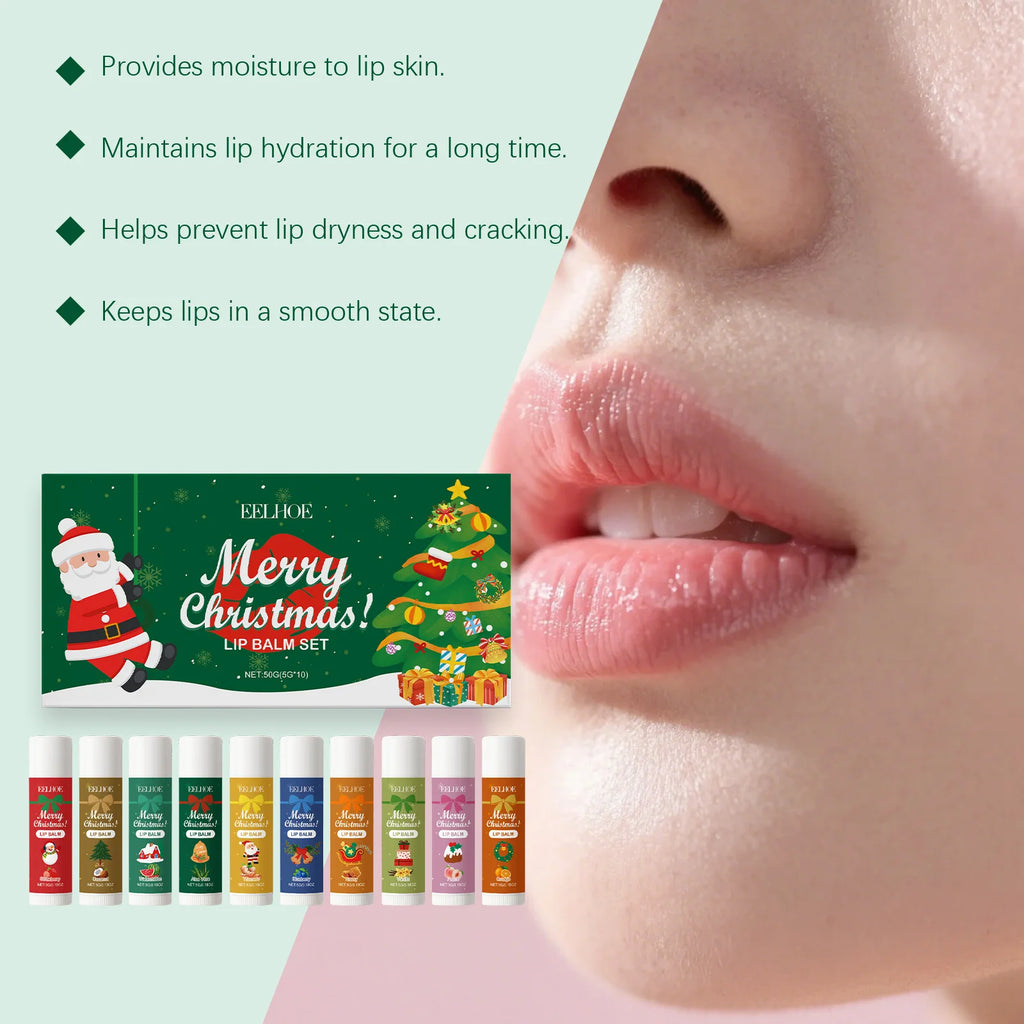 Eelhoe Christmas Lip Balm Set – Hydrating Glossy Lips Lip Balm Set Qst