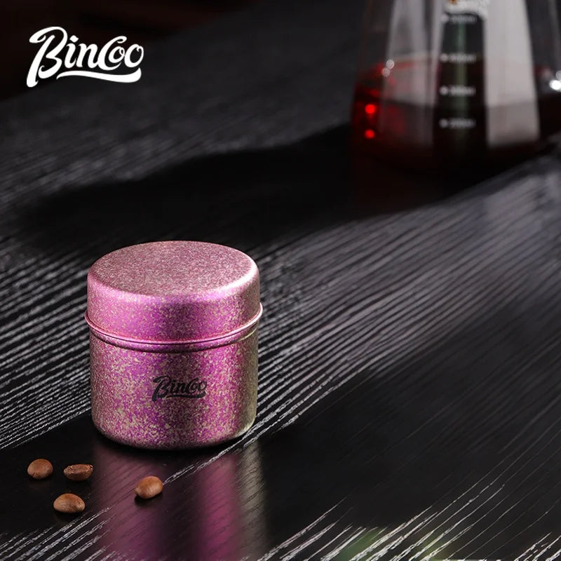 Bincoo Pure Titanium Airtight Coffee Canister – Travel & Camping Coffee Storage Canister Qst Light Grey