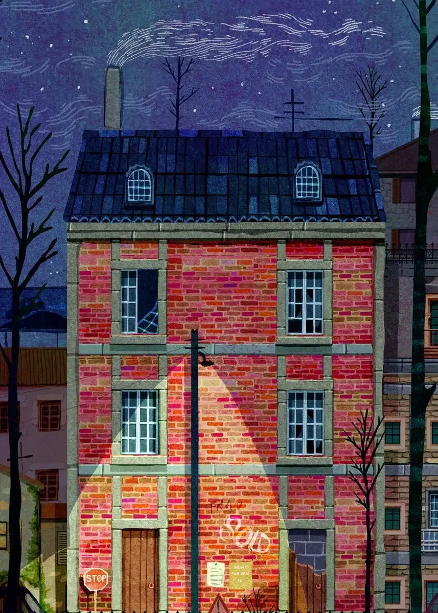 Colorful City Landscape Nordic Canvas Wall Art Print | No Frame Canvas Wall Art Qst D 30X40cm No Framed