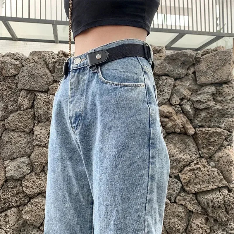 Canvas Elastic Buckle-Free Invisible Belt – Adjustable Unisex Elastic Invisible Belt Qme