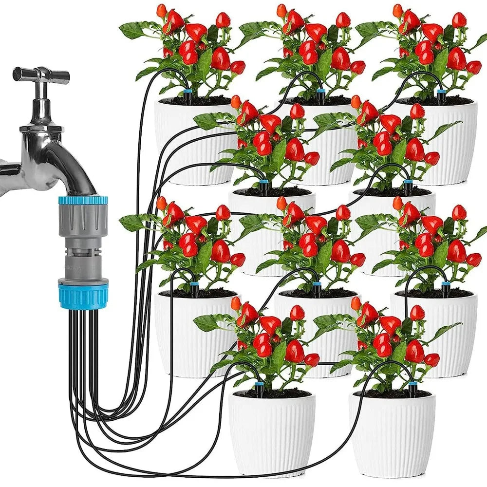 Automatic Drip Irrigation Kit – 10-Piece Garden Watering Nozzles Drip Irrigation Kit Qme