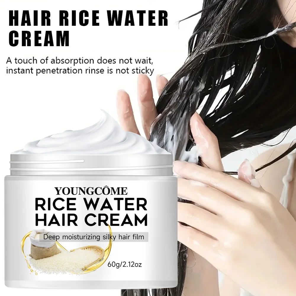 YOUNGCOME Rice Hair Mask – Deep Conditioning All Hair Types Hair Mask Qst