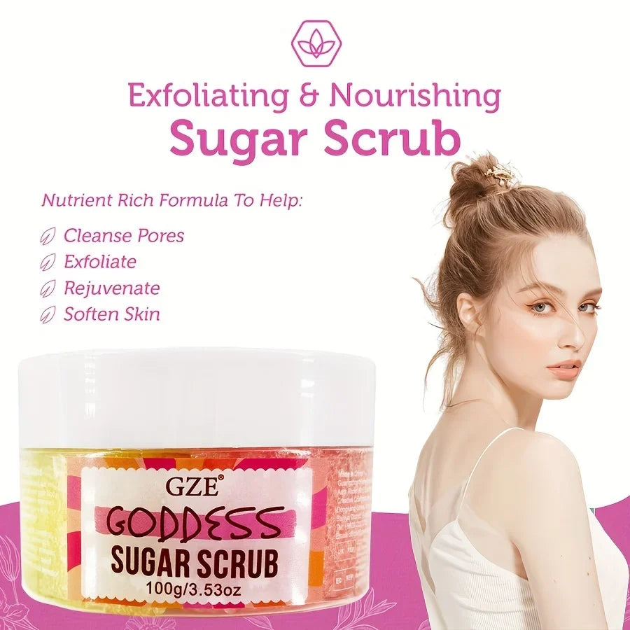 Goddess Body Sugar Scrub – Exfoliating Moisturizing Polish Body Sugar Scrub Qme