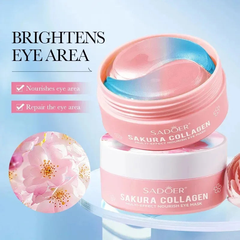 SADOER Sakura Collagen Eye Mask 60pc – Firming Eye Patches Collagen Eye Mask Qst
