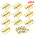 Mini Retro Decorative Hinges for Wooden Boxes & Jewelry Cases Decorative Mini Hinges Qme Yellow 10pcs