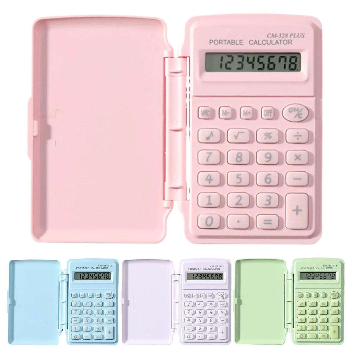 Mini Pocket Calculator with Lid – Candy Color, 8-Digit LCD Pocket Calculator Qst