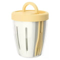 Cylindrical Salad & Fruit Cup Container with Fork & Drainage Portable Salad Container Qme Yellow