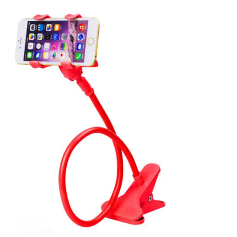 360° Clip Phone Holder Stand – Flexible Desk, Bed & Car Mount Phone Holder Stand Qme Red