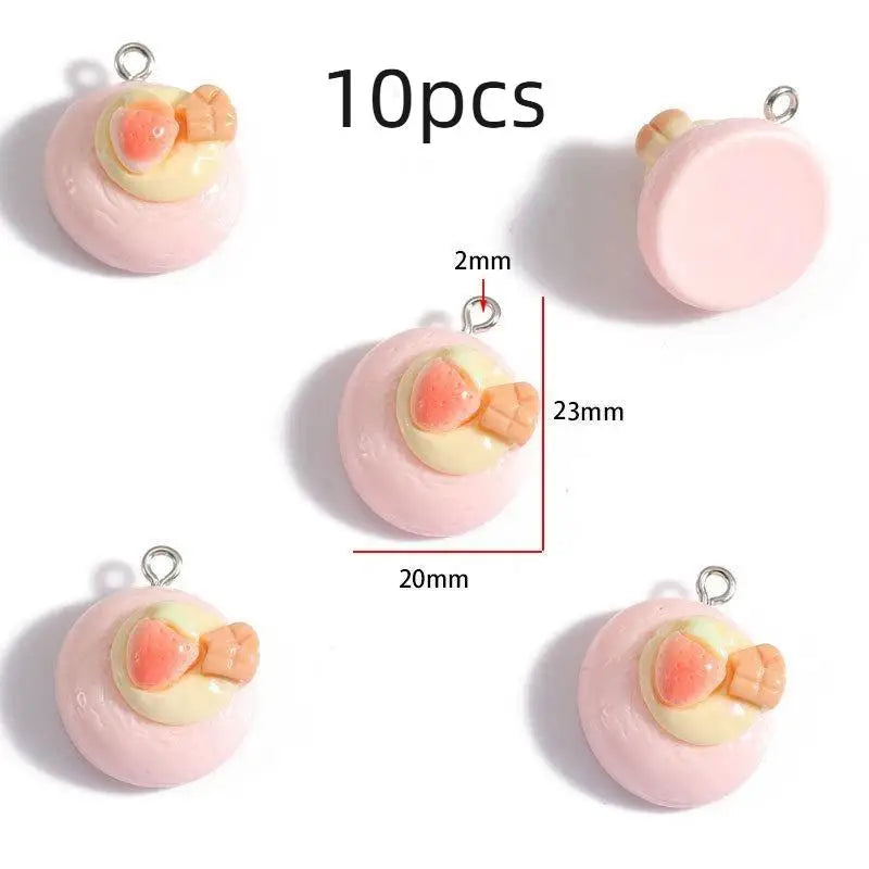 Strawberry Cake Resin Cartoon Charms – 10 DIY Designs DIY Resin Charms Qme 10pcs style 5