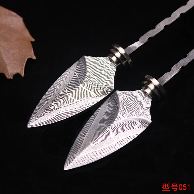 Damascus Steel Pu'er Tea Knife Blank – DIY High Carbon Tea Knife Blank Qst