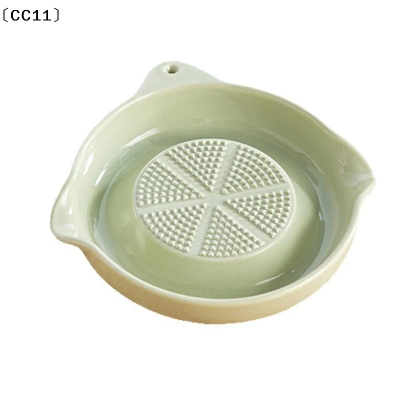 Ceramic Garlic Ginger Grater Plate | Porcelain Grinder with Spout Ceramic Grater Plate Qme