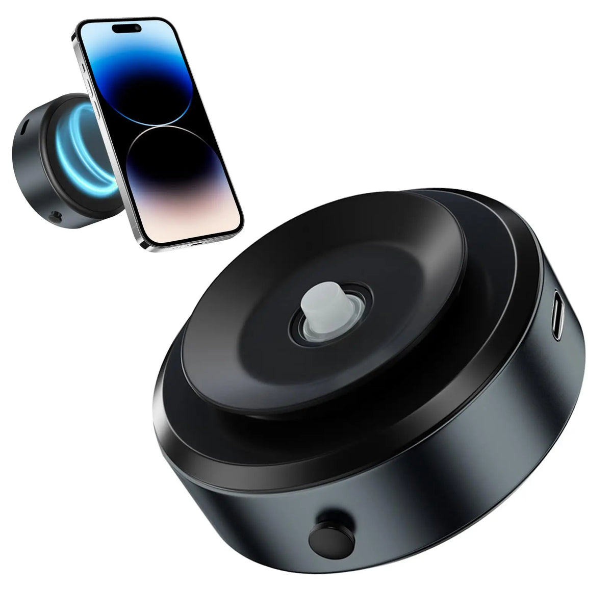 Magnetic Car Phone Holder 360° Rotation Air Suction Mount Car Phone Mount Qme Dark Gray