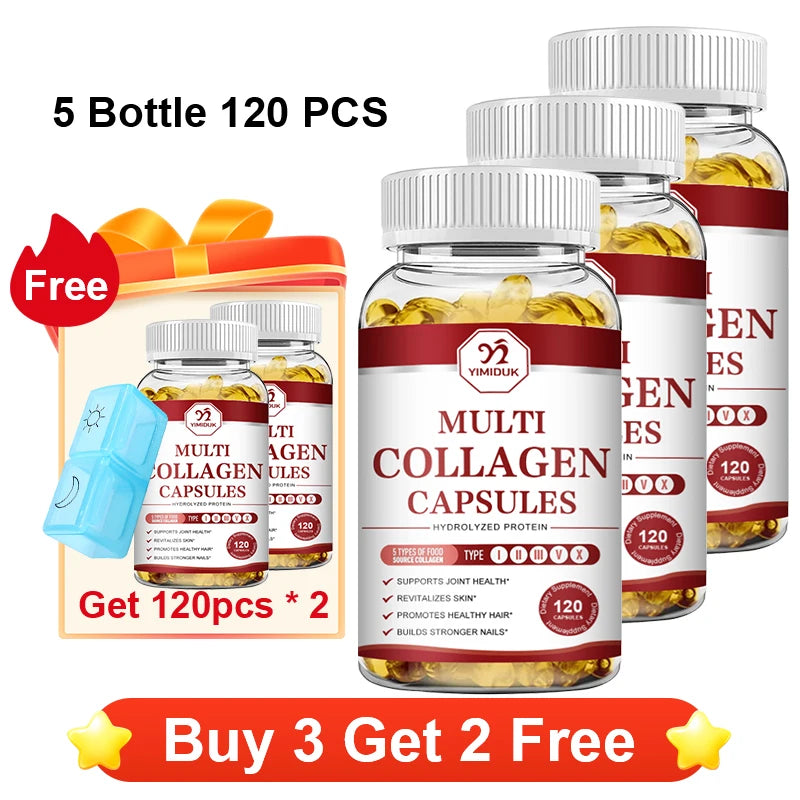 YIMIDUK Multi Collagen Peptides 1500mg – Skin, Hair & Nails Collagen Supplement Qst 5x120pcs Best Offers