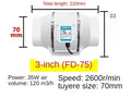 ZARTSEN Quiet Inline Duct Fan – Bathroom & Kitchen Ventilation Inline Exhaust Fan Qst purecoppermotor3inch AU