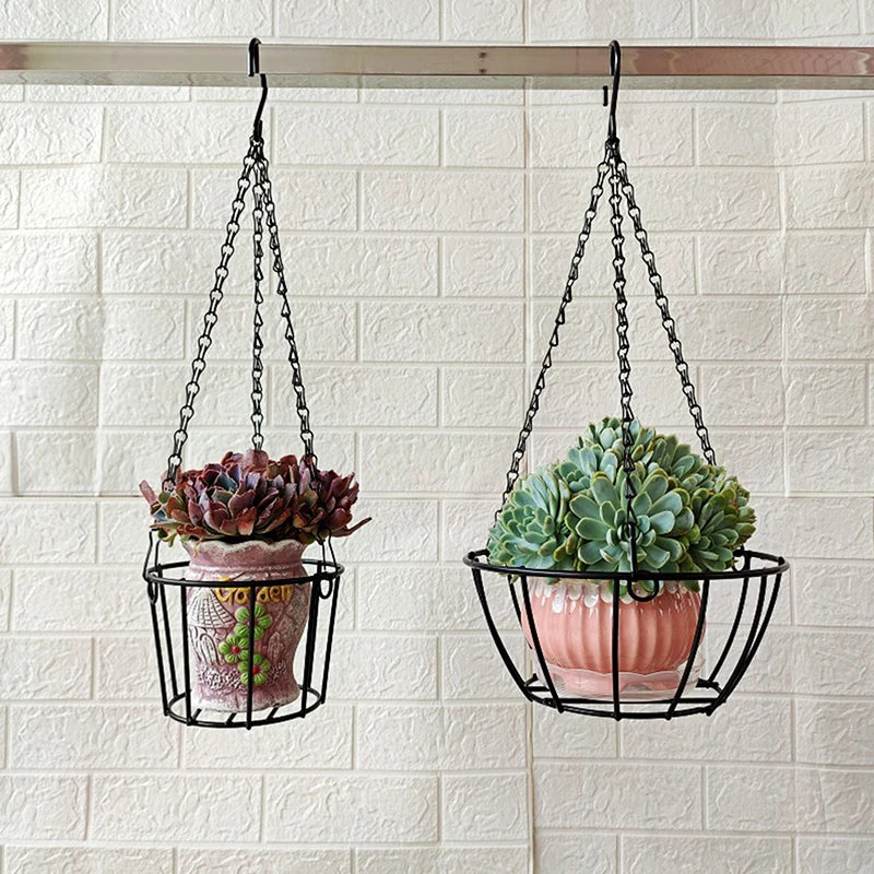 40cm Iron Flower Pot Hanging Chain with 3 Hooks – Garden Hanger Hanging Planter Chain Qst