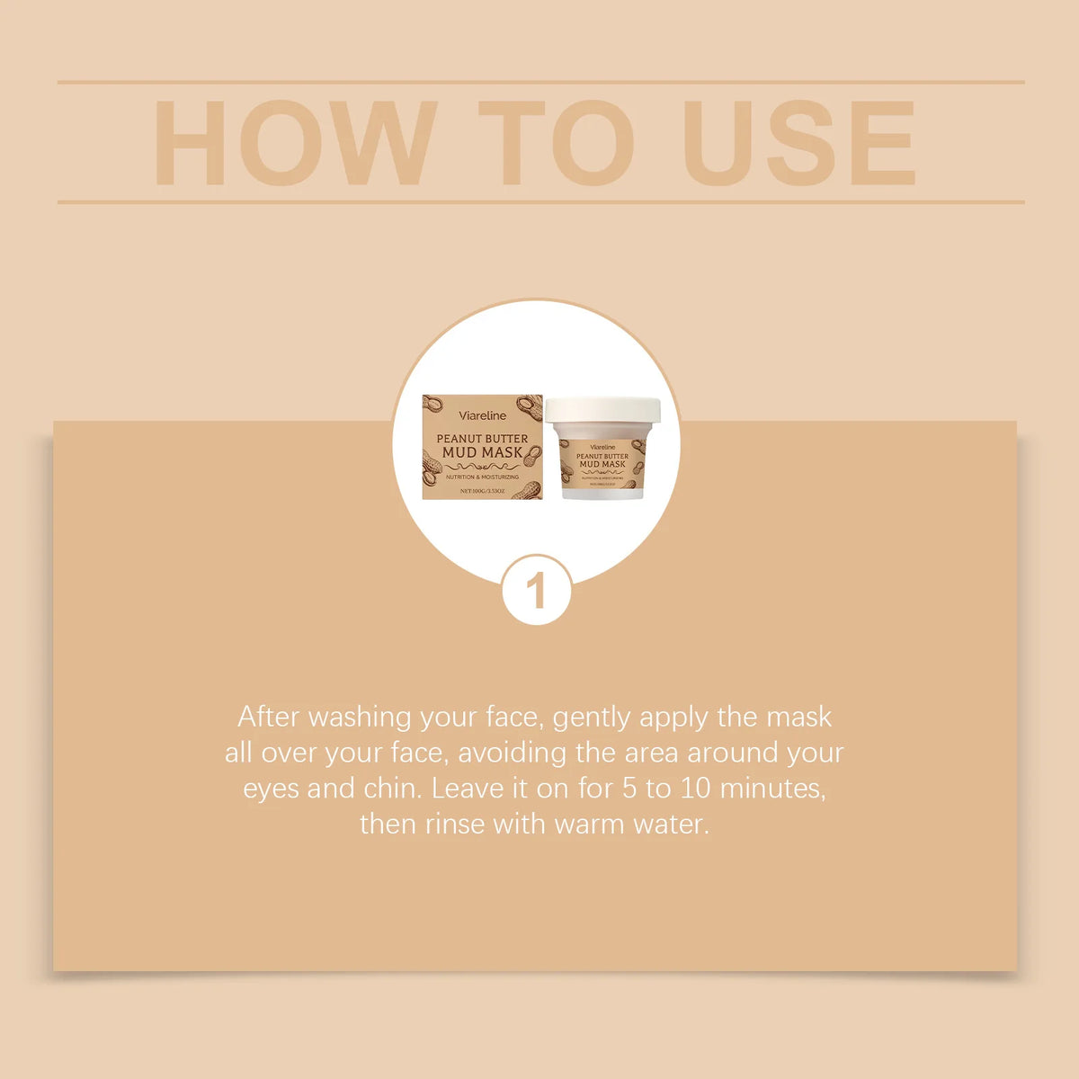 Viareline Peanut Mud Mask – Hydrating & Brightening 100g Mud Face Mask Qst