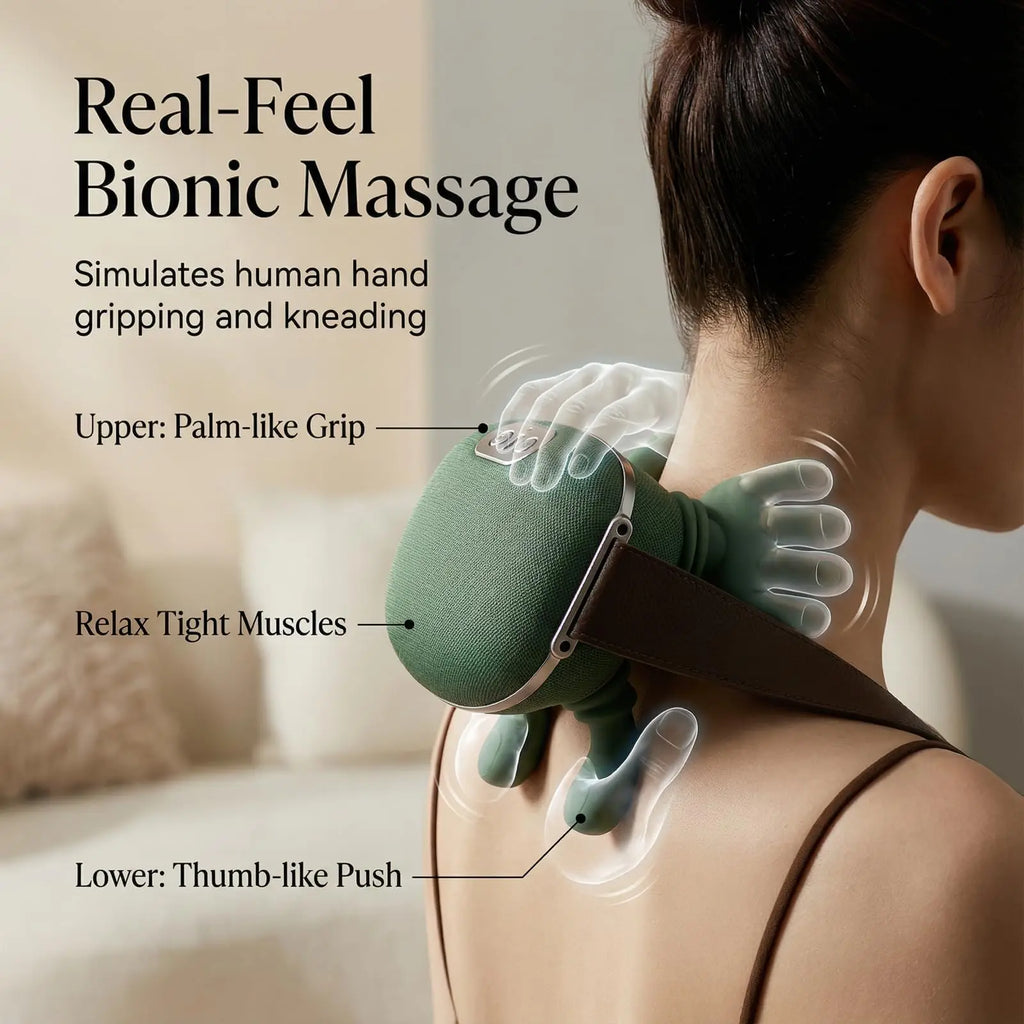 PAQIN Shiatsu Neck & Shoulder Massager – Cordless Kneading Shiatsu Neck Massager Qst