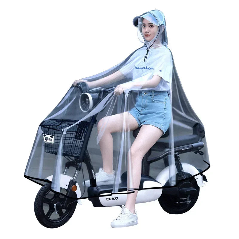 Women's Full-Coverage Nylon Rain Coat – Motorcycle & Bicycle Women's Rain Coat Qme