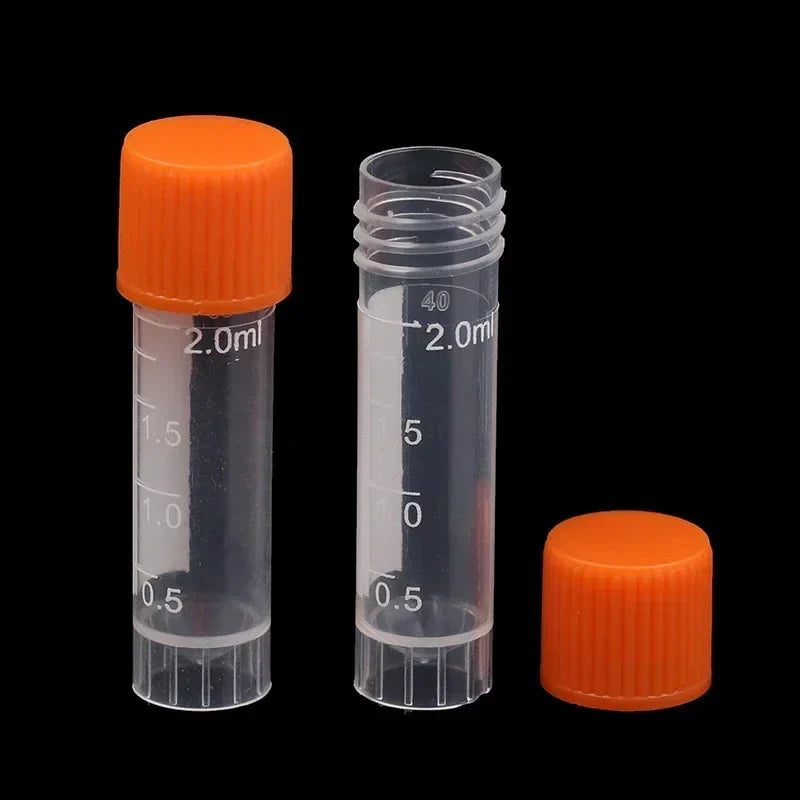 PP Plastic Test Tube Vials with Screw Caps – 50 Pack Sample Storage Vials Qme