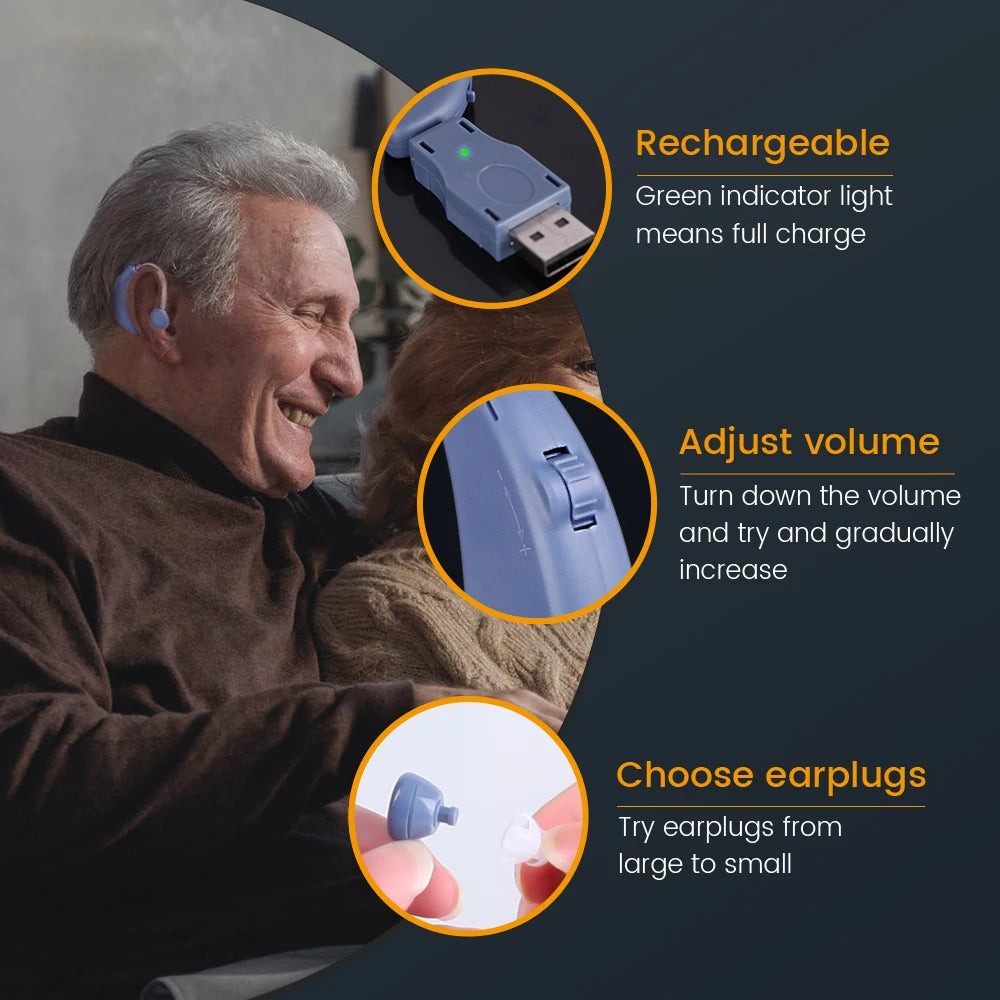 Rechargeable BTE Digital Hearing Aid | Sound Amplifier BTE Hearing Aid Qst