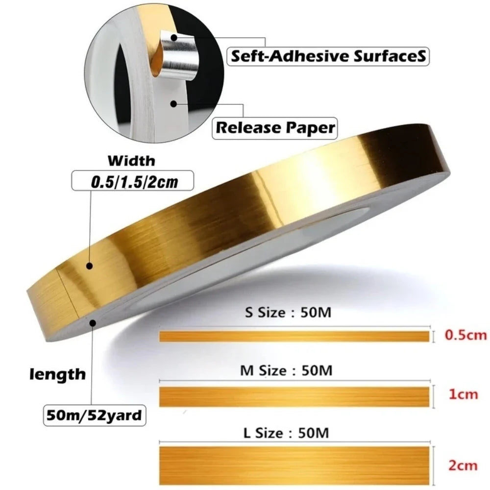 50M Waterproof Self-Adhesive Gap Sealing Strip – Wall & Floor Decor Decorative Sealing Strip Qme