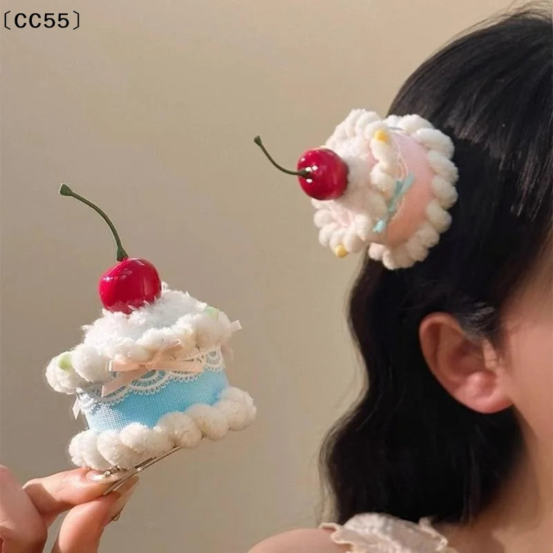 Cute Cherry Cake Hair Clip – Birthday Hairpin Accessory Novelty Hair Clip Qst