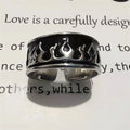 Retro Flame Fire Stainless Steel Ring – Punk Gothic Unisex Punk Gothic Ring Qme 1 resizable