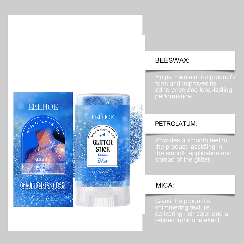 Blue Mermaid Body Glitter Stick – Face & Body Shimmer Body Glitter Stick Qst