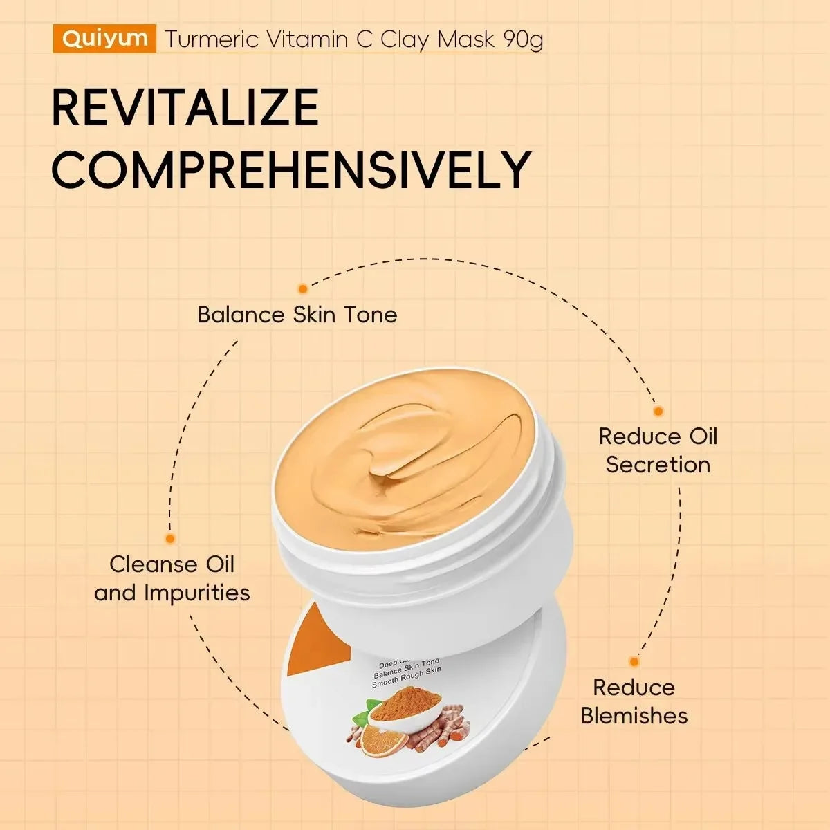 Turmeric & Vitamin C Mud Mask – Deep Pore Cleansing Face Mask Face Mud Mask Qme