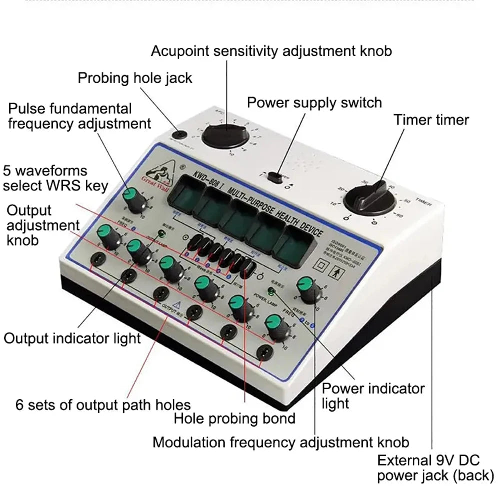 KWD808-I Electric Acupuncture Stimulator 6 Channel Massager Electric Acupuncture Stimulator Qst