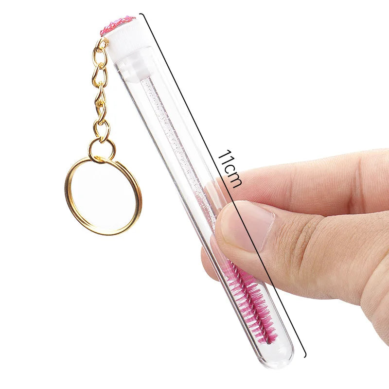 Reusable Eyelash Brush Tubes Gold Keychain Lash Spoolies Lash Spoolie Set Qme