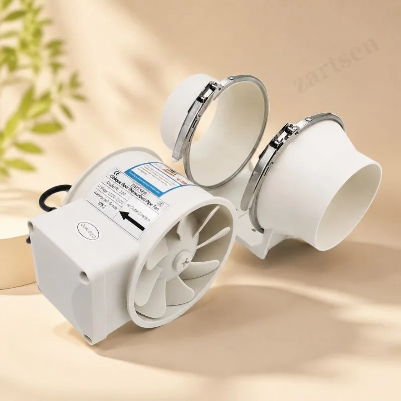 Silent Inline Duct Fan – Bathroom Kitchen Ventilator | ZARTSEN Inline Duct Fan Qst