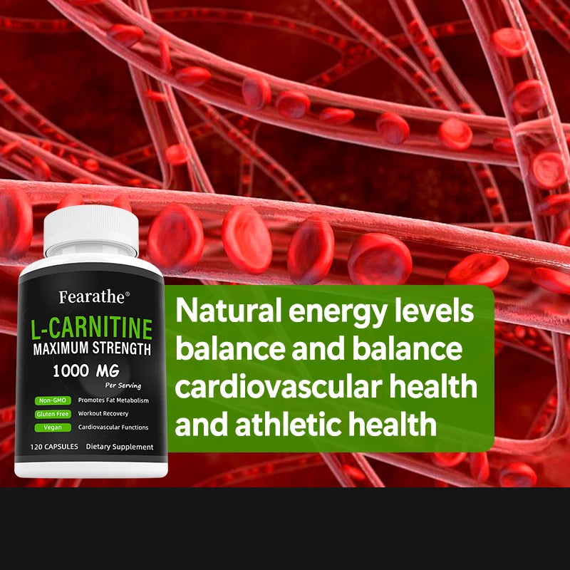 Fearathe 1000mg L-Carnitine Capsules – Energy & Focus L-Carnitine Supplement Qst